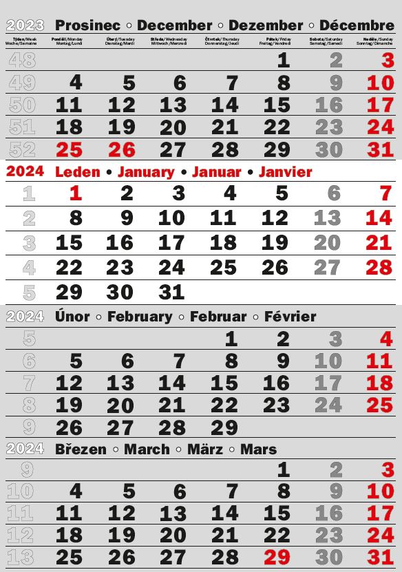 Čtyřměsíční kalendář 2024